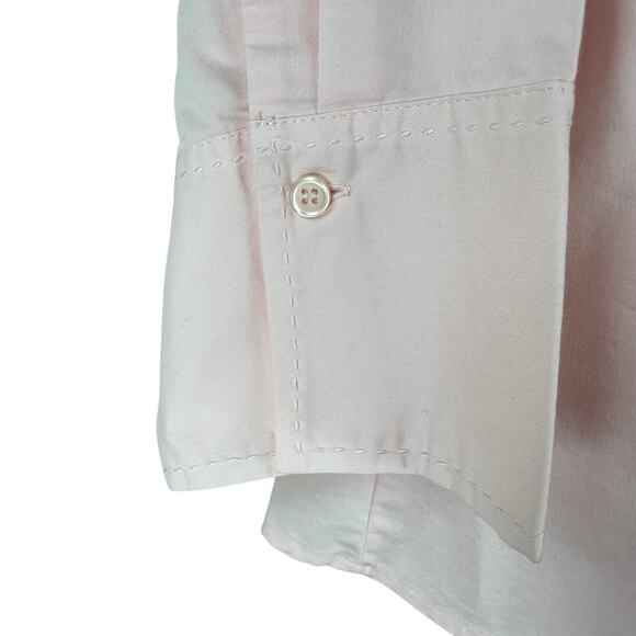 Cato Light Pink Button Front Blouse Size L Stitch Detail 3/4 SleeveCan - Picture 5 of 8